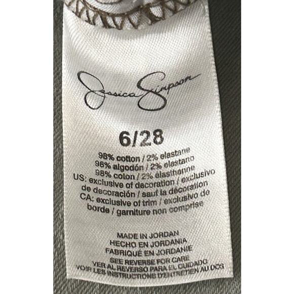 NWT Jessica Simpson Mid-Rise Rolled Hem Cropped Green Skinny Jeans 6 28X27 - Picture 7 of 7